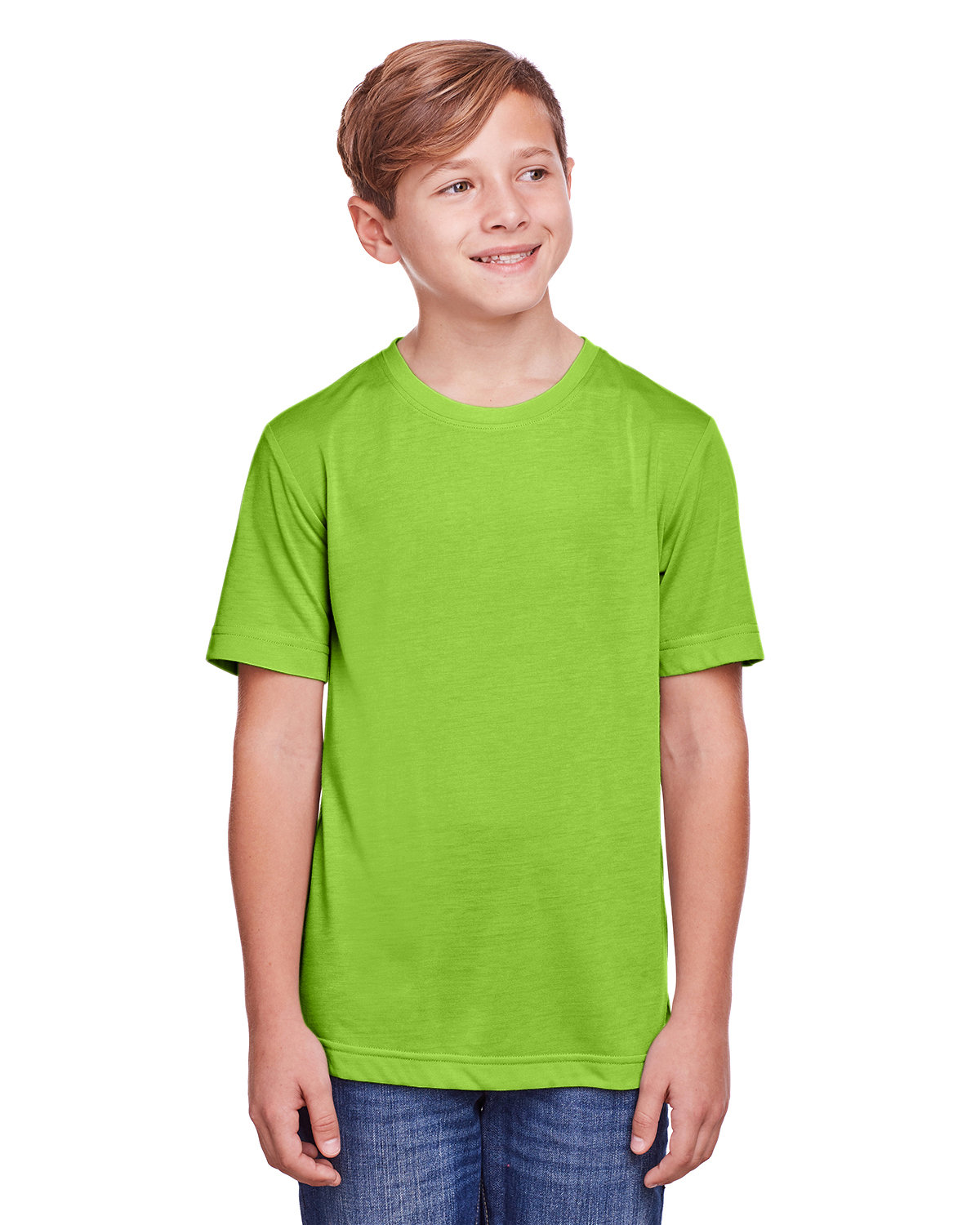Core 365 Youth Fusion ChromaSoft Performance T-Shirt ACID GREEN 