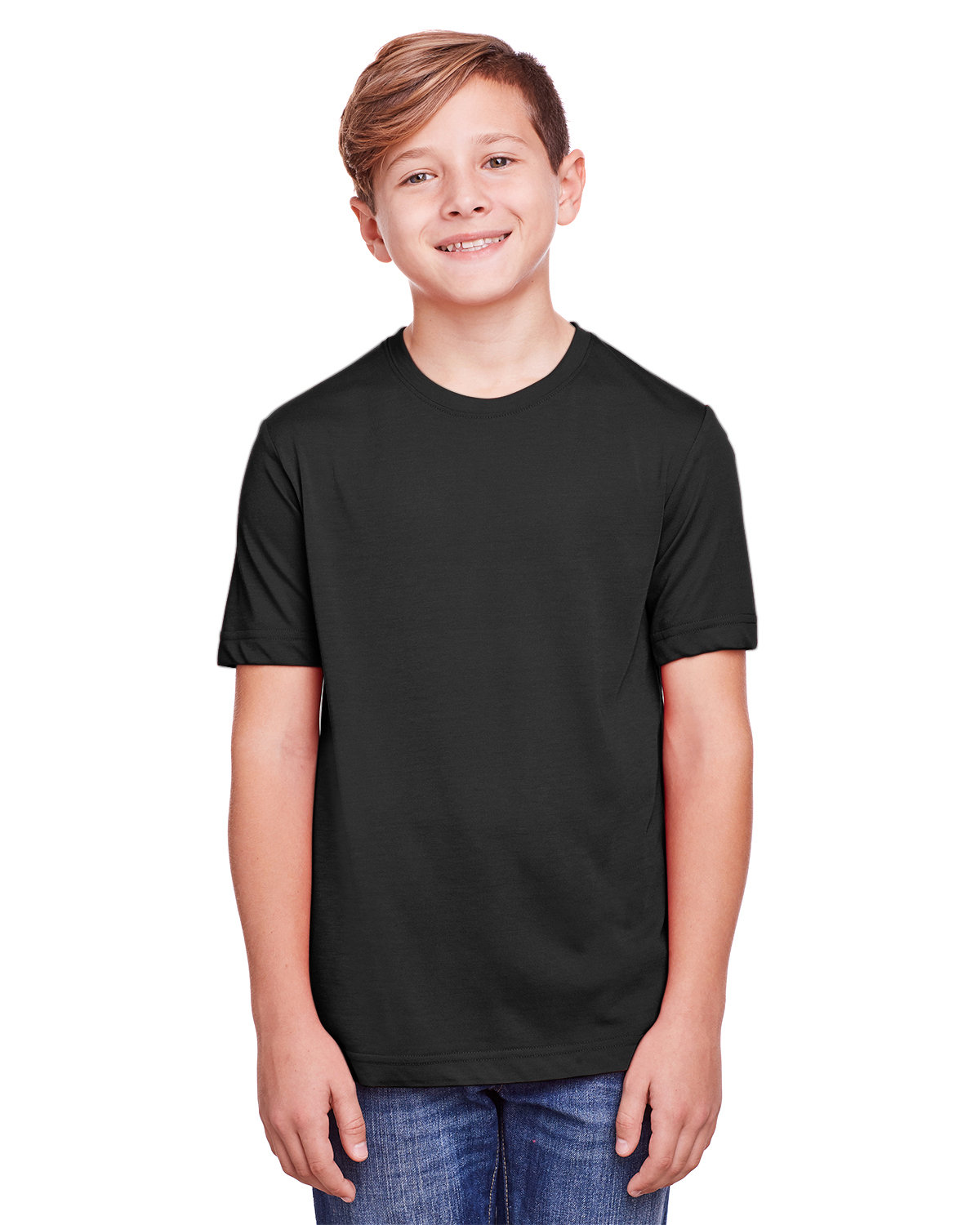 Core365 Youth Fusion ChromaSoft Performance T-Shirt BLACK 