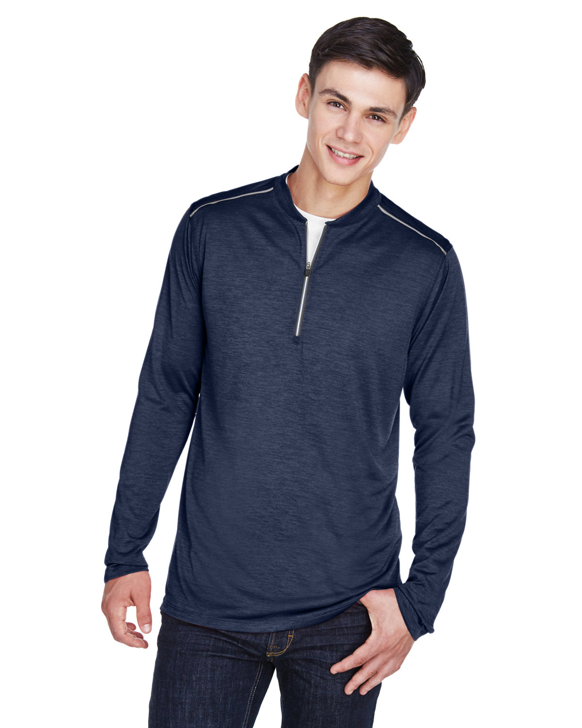 Core 365 Men's Tall Kinetic Performance Quarter-Zip CLS NVY HT/ CRBN 