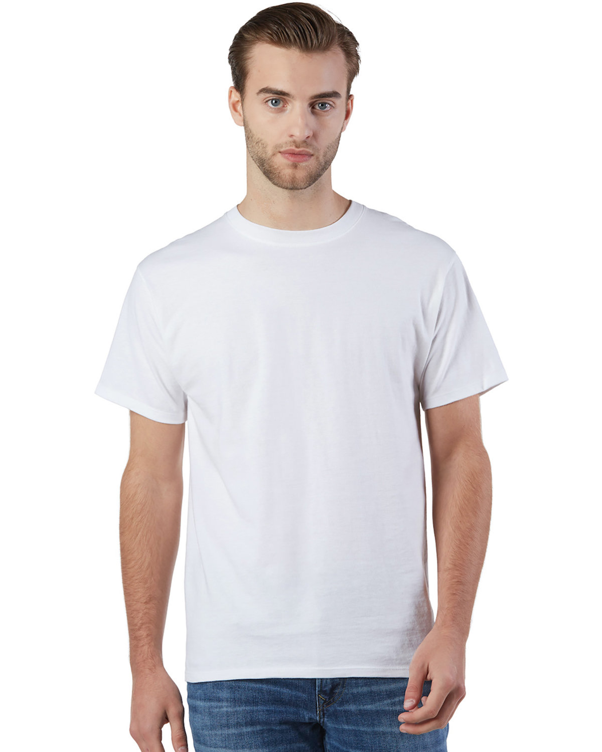Champion Adult Ringspun Cotton T-Shirt WHITE 