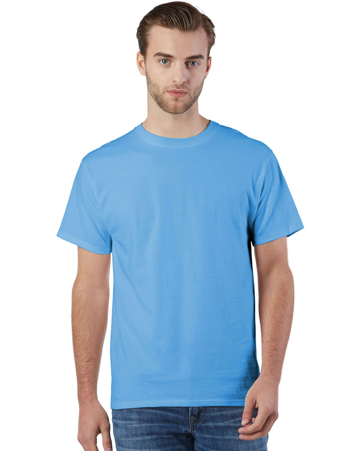Champion Adult Ringspun Cotton T-Shirt LIGHT BLUE 