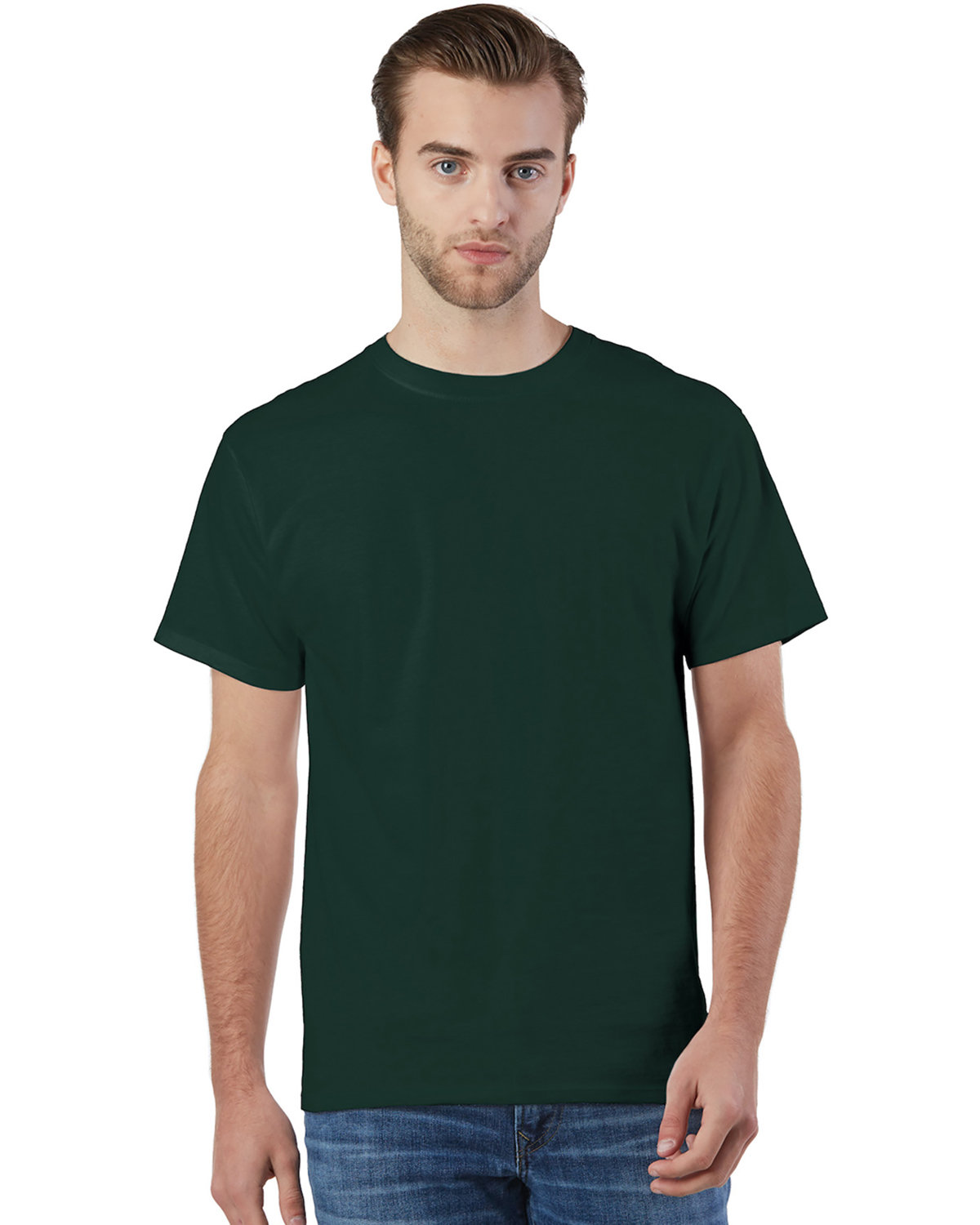 Champion Adult Ringspun Cotton T-Shirt DARK GREEN 