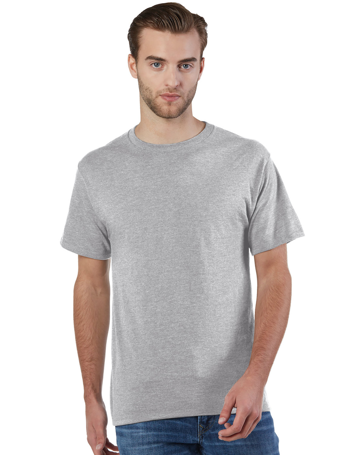 Champion Adult Ringspun Cotton T-Shirt OXFORD GRAY 