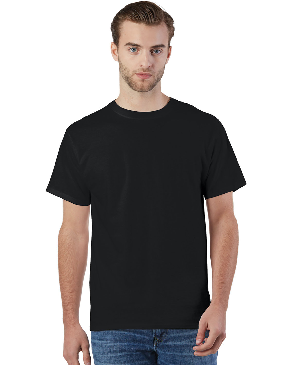Champion Adult Ringspun Cotton T-Shirt BLACK 