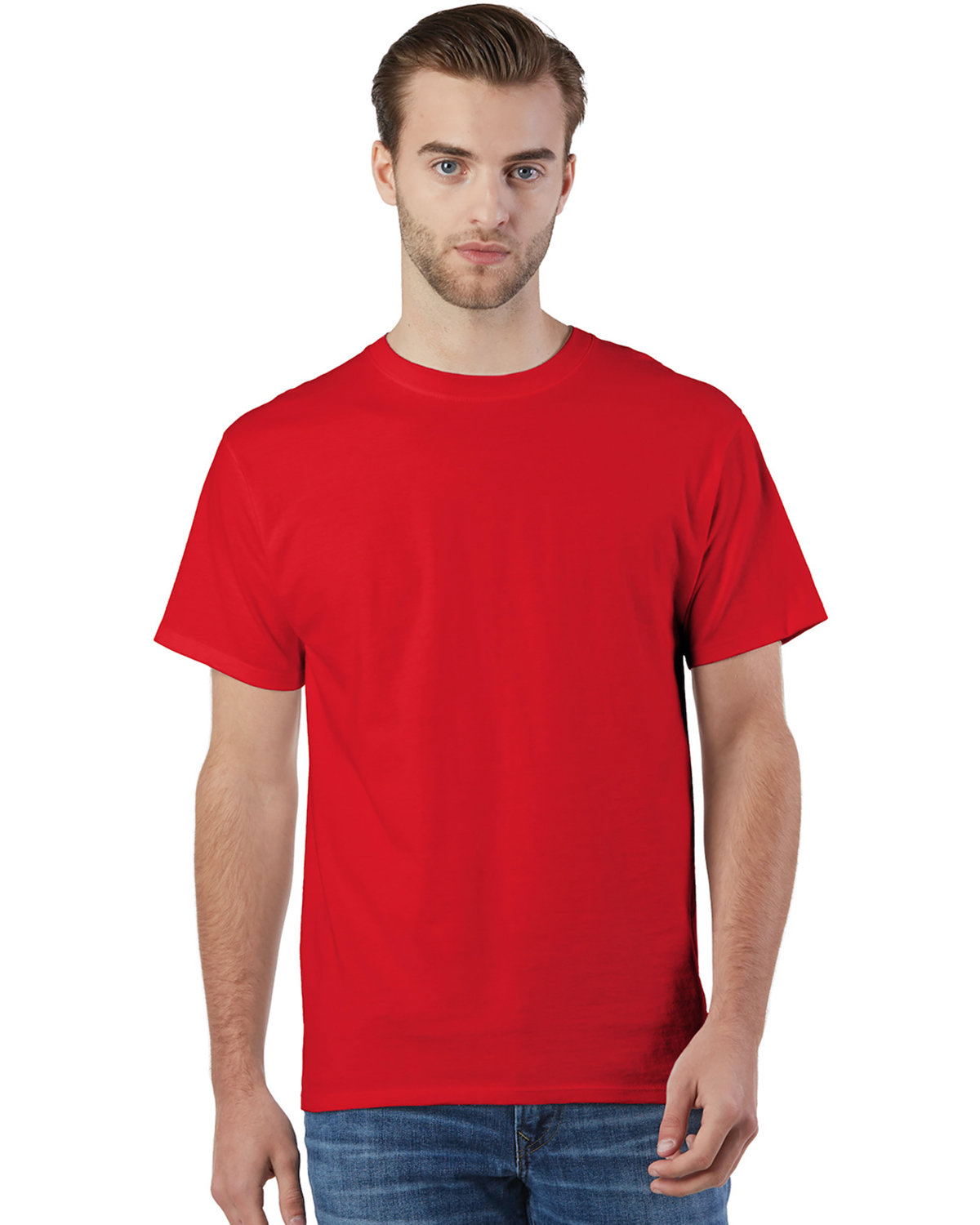 Champion Adult Ringspun Cotton T-Shirt ATHLETIC RED 