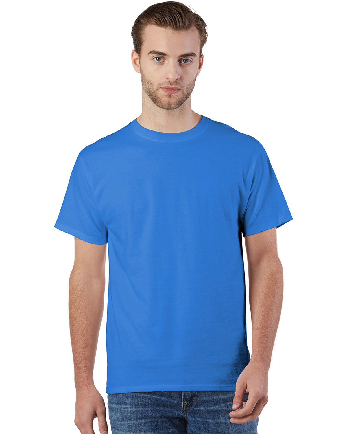 Champion Adult Ringspun Cotton T-Shirt BLUEBELL BREEZE 