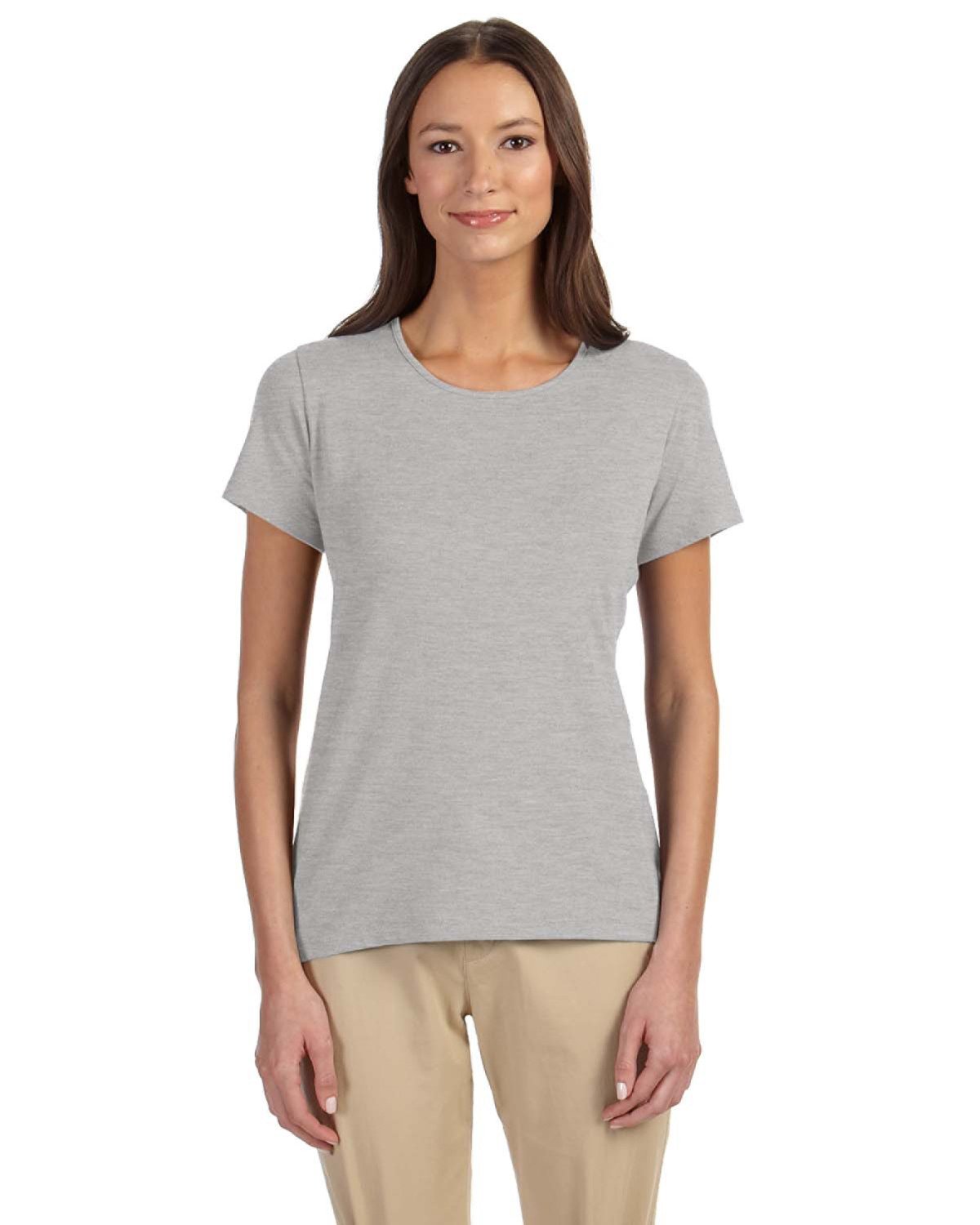 Devon & Jones Ladies' Perfect Fit™ Shell T-Shirt GREY HEATHER 