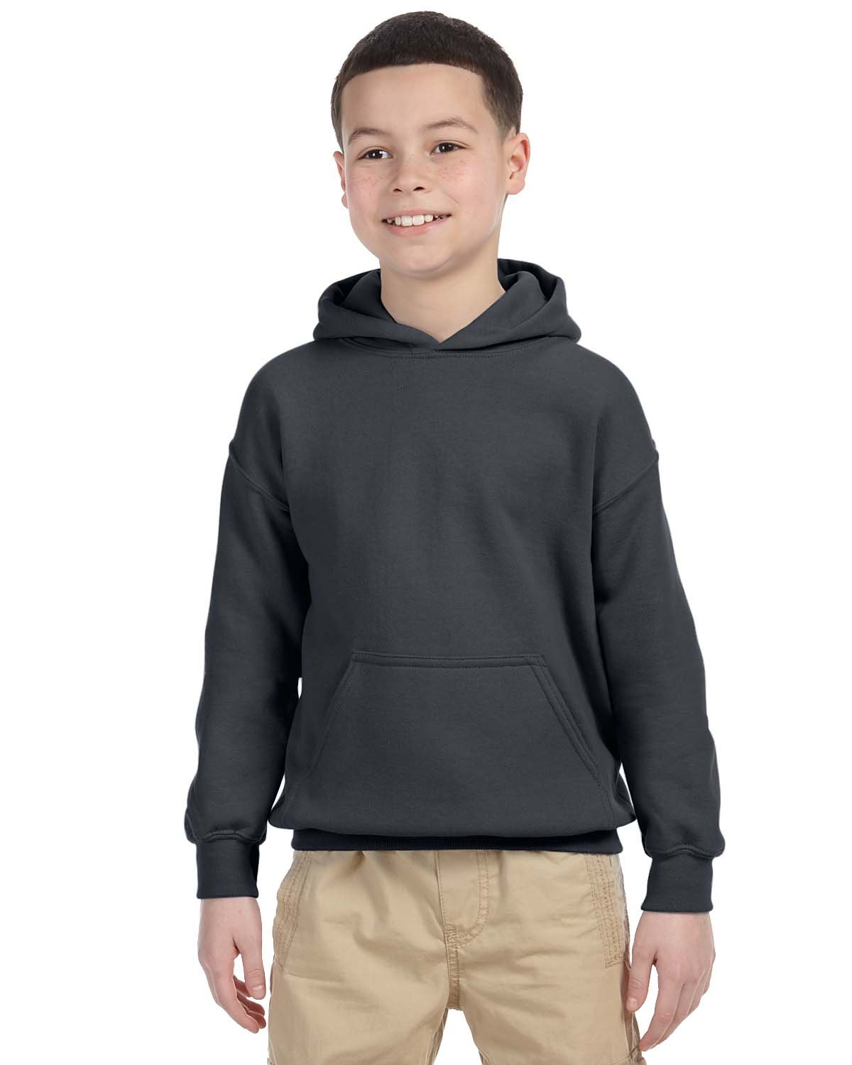 Gildan Youth Heavy Blend™ 50/50 Hooded Sweatshirt CHARCOAL 