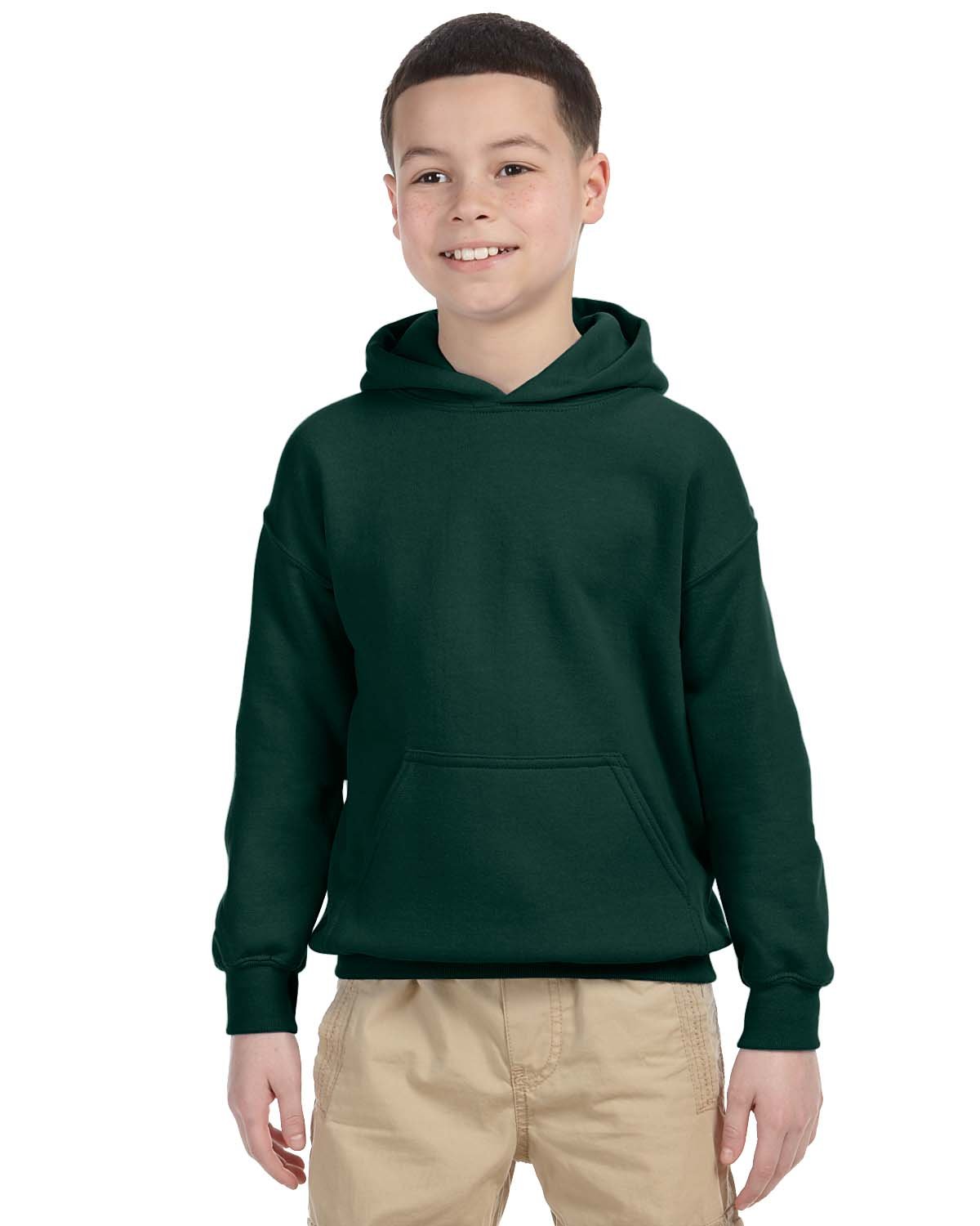 Gildan Youth Heavy Blend™ 50/50 Hooded Sweatshirt FOREST GREEN 