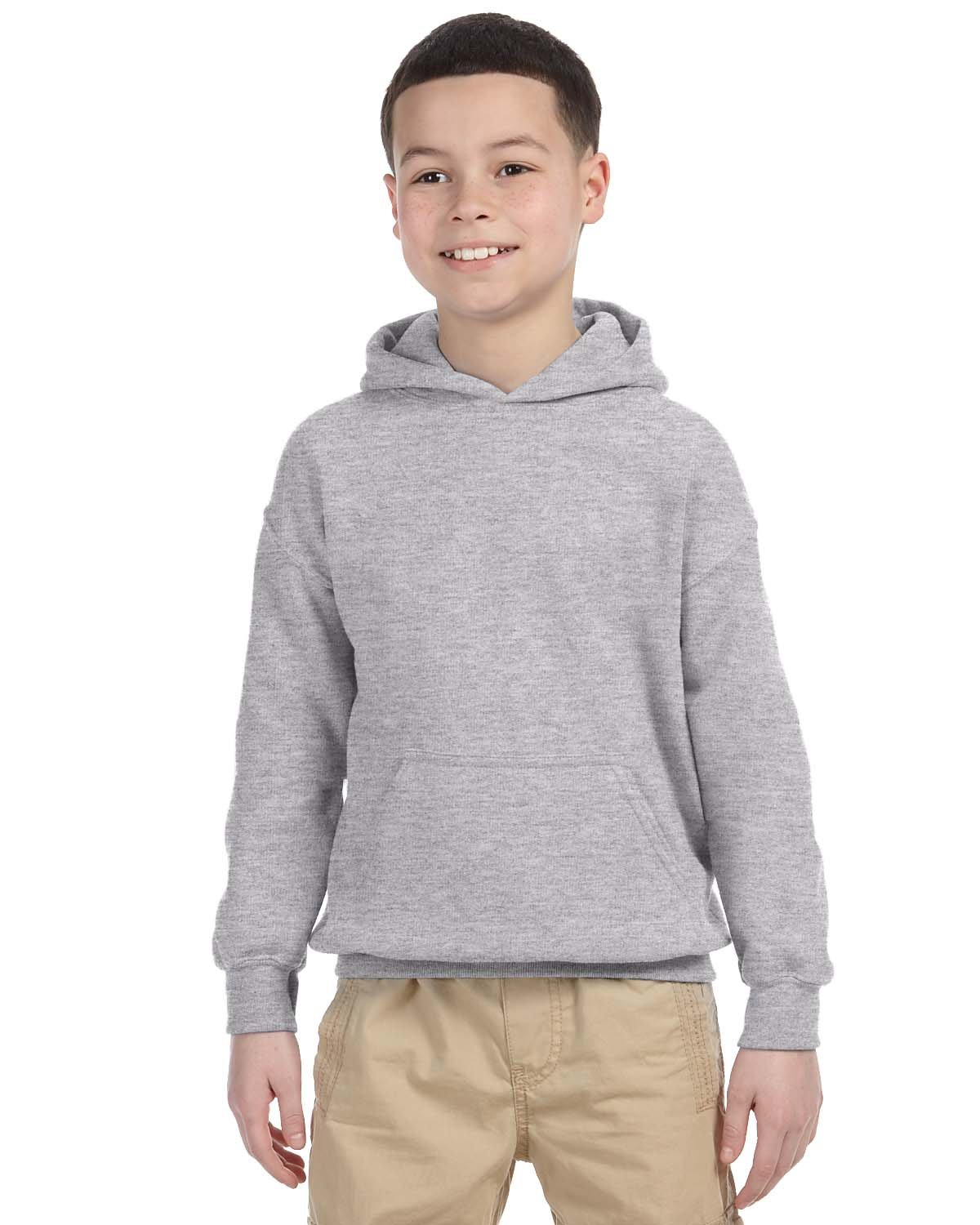 Gildan Youth Heavy Blend™ 50/50 Hooded Sweatshirt SPORT GREY 