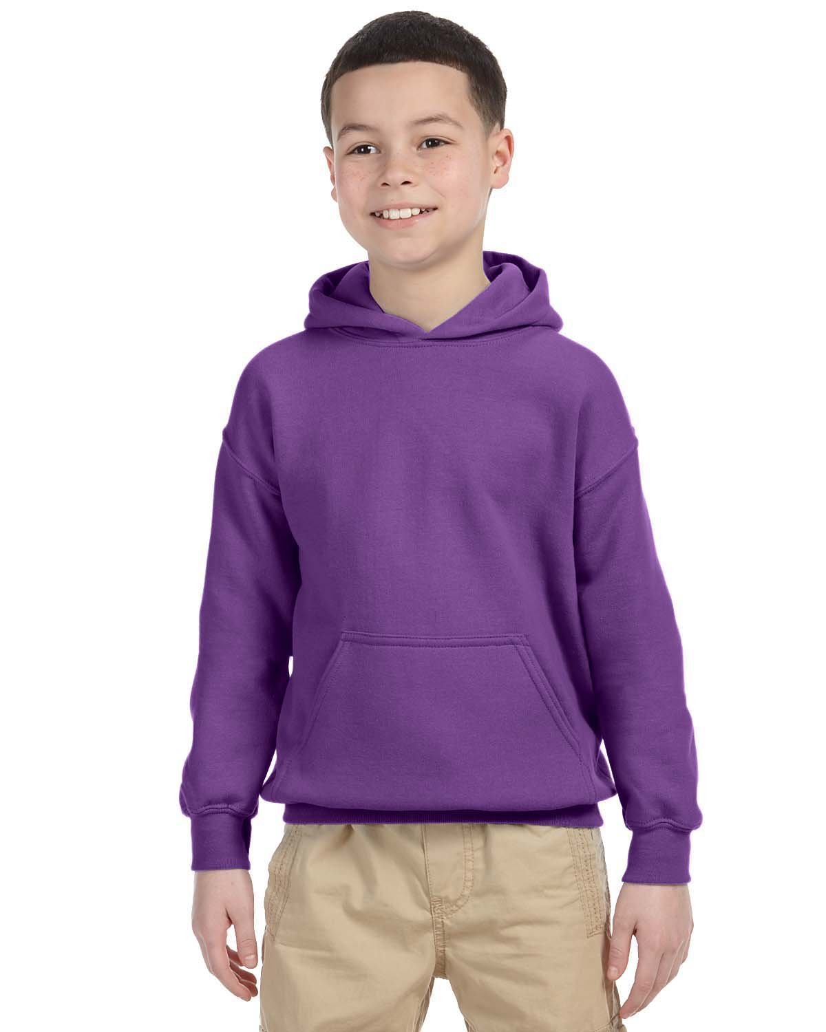 Gildan Youth Heavy Blend™ 50/50 Hooded Sweatshirt PURPLE 