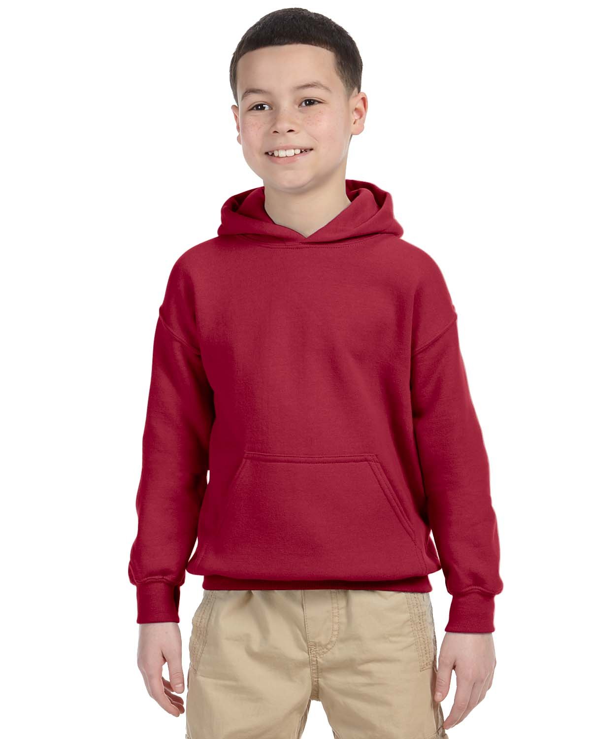 Gildan Youth Heavy Blend™ 50/50 Hooded Sweatshirt CARDINAL RED 