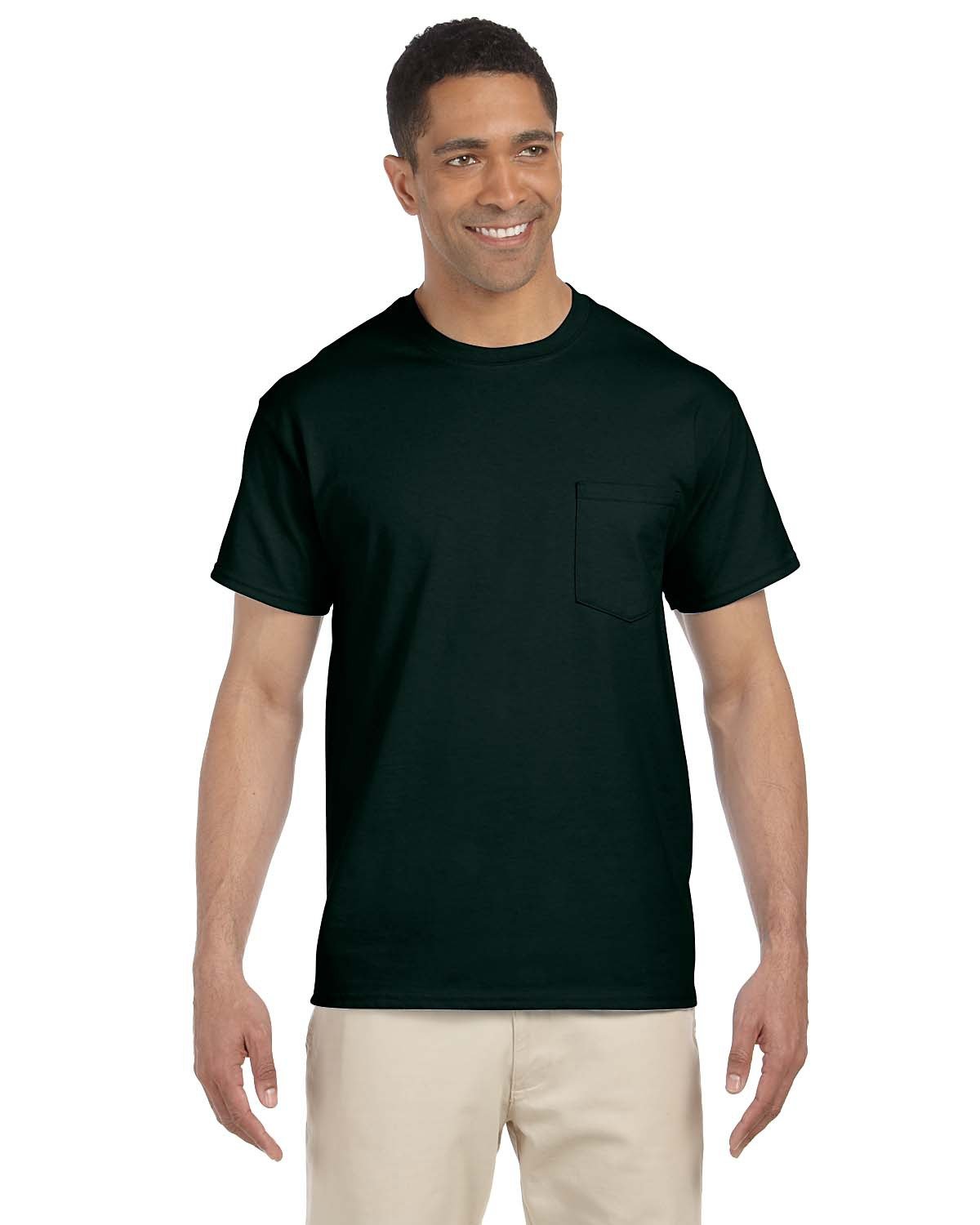 Gildan Adult Ultra Cotton® 6 oz. Pocket T-Shirt FOREST GREEN 
