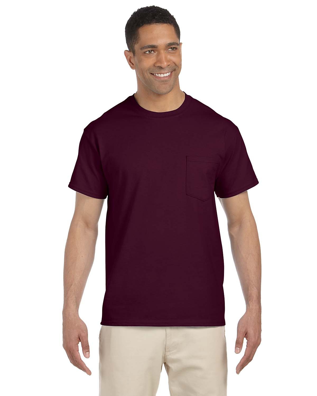 Gildan Adult Ultra Cotton® 6 oz. Pocket T-Shirt MAROON 