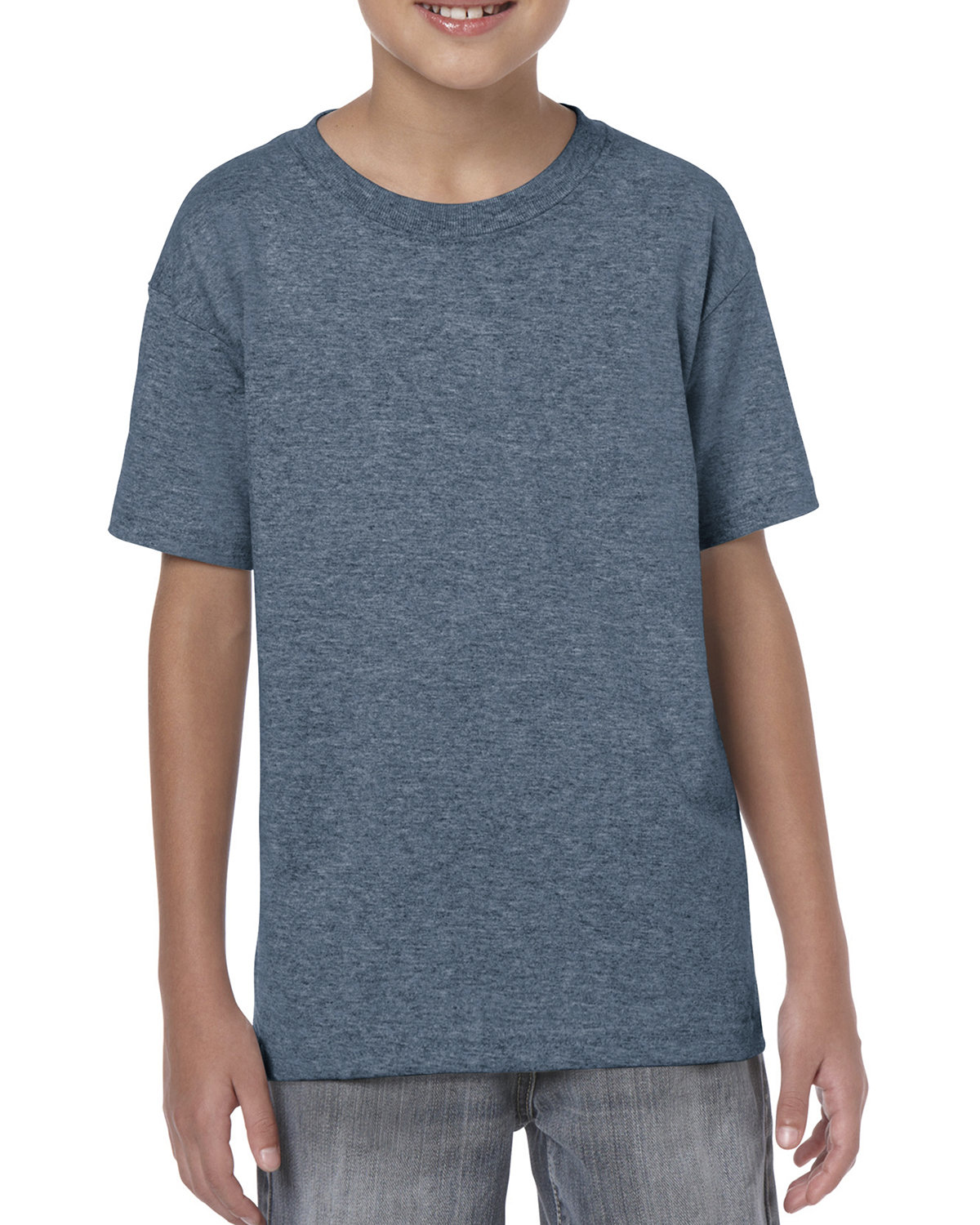 Gildan Youth Heavy Cotton™ T-Shirt HEATHER NAVY 