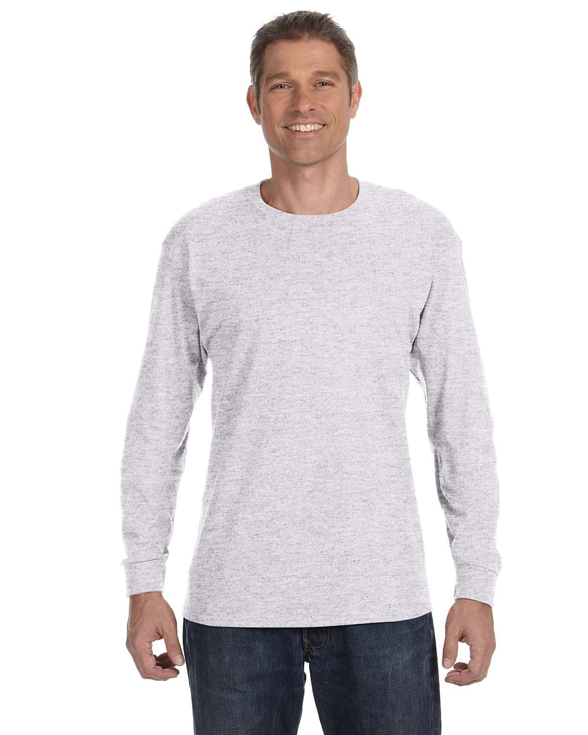 Gildan Adult Heavy Cotton™ Long-Sleeve T-Shirt ASH GREY 