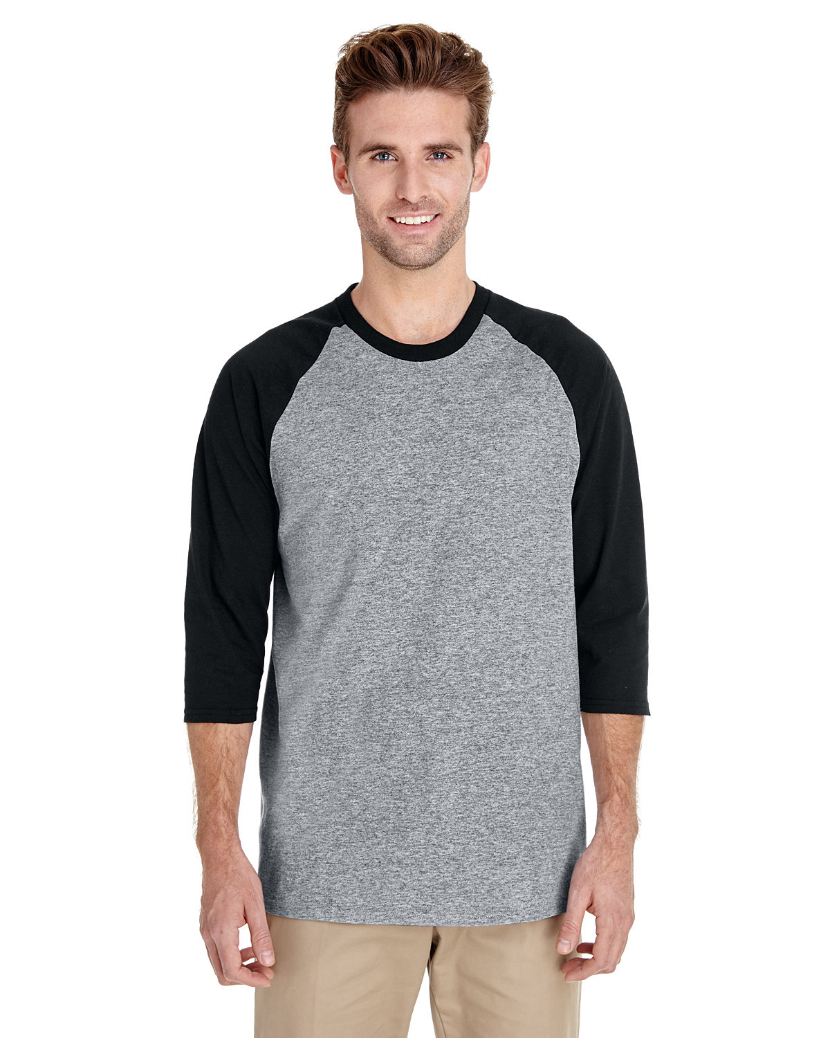 Gildan Adult Heavy Cotton™ 3/4-Raglan Sleeve T-Shirt | alphabroder Canada