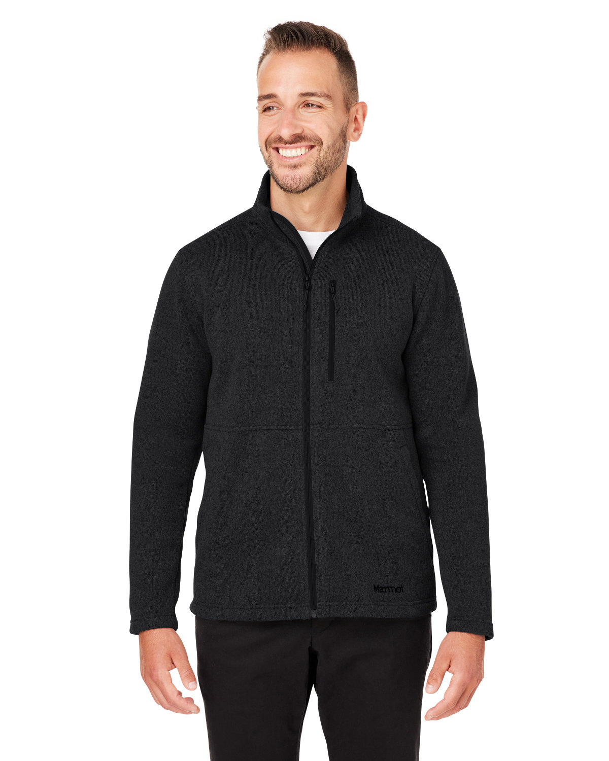 Marmot Men's Dropline Sweater Fleece Jacket BLACK 