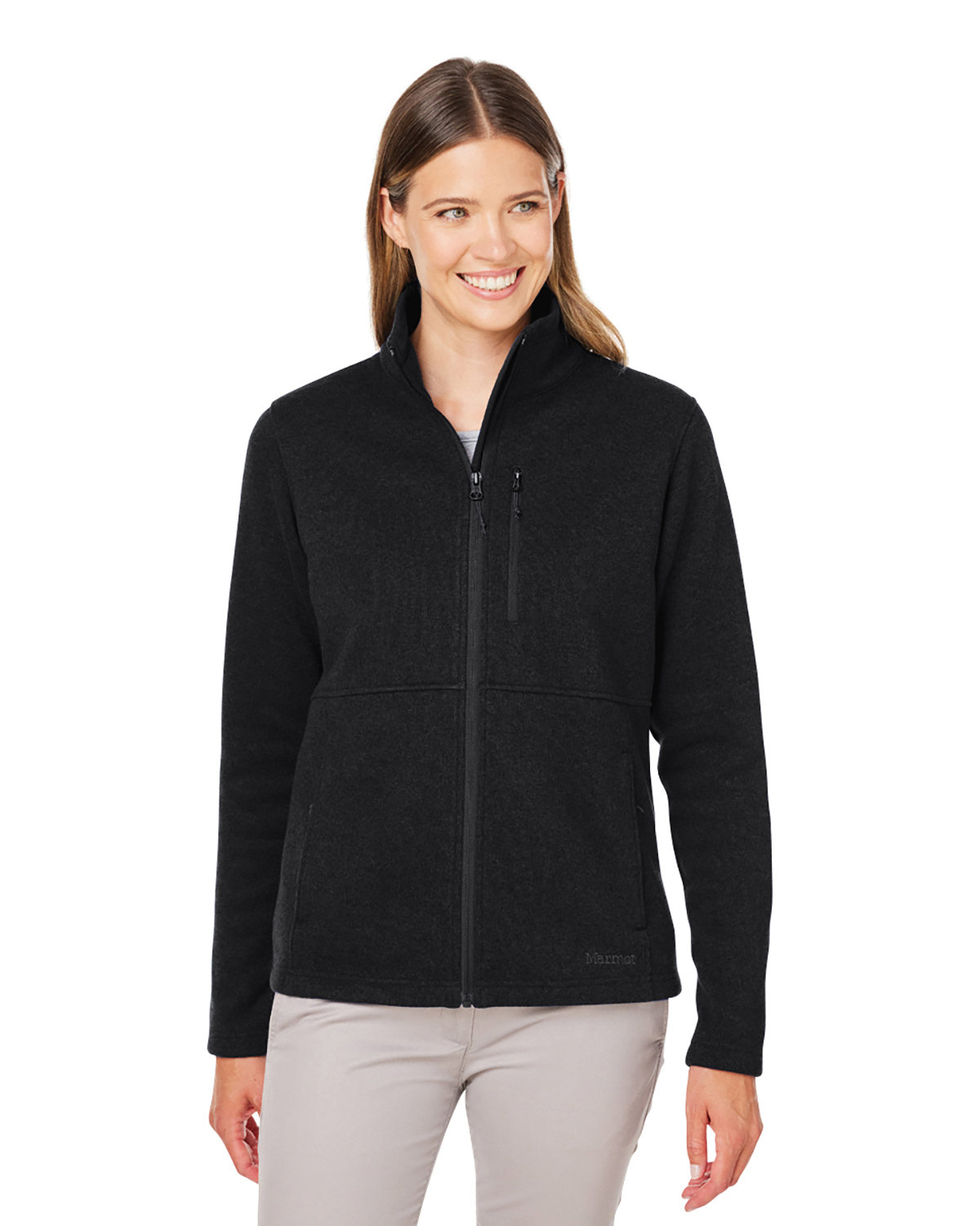 Marmot Ladies' Dropline Sweater Fleece Jacket BLACK 