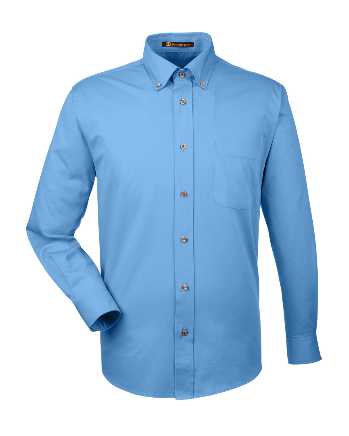 Harriton Men's Easy Blend™ Long-Sleeve Twill Shirt with Stain-Release ...