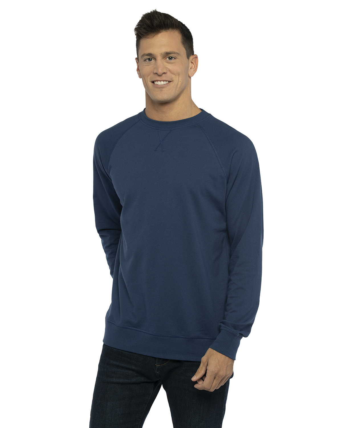 Next Level Unisex Laguna French Terry Raglan Sweatshirt COOL BLUE 