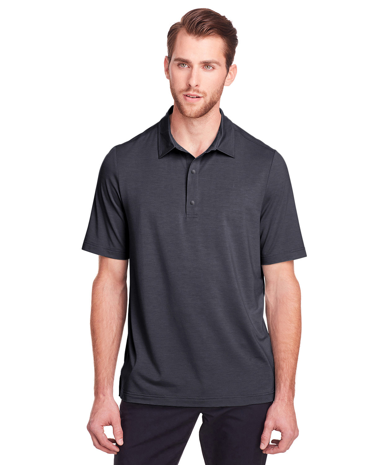 North End Men's Jaq Snap-Up Stretch Performance Polo CARBON 