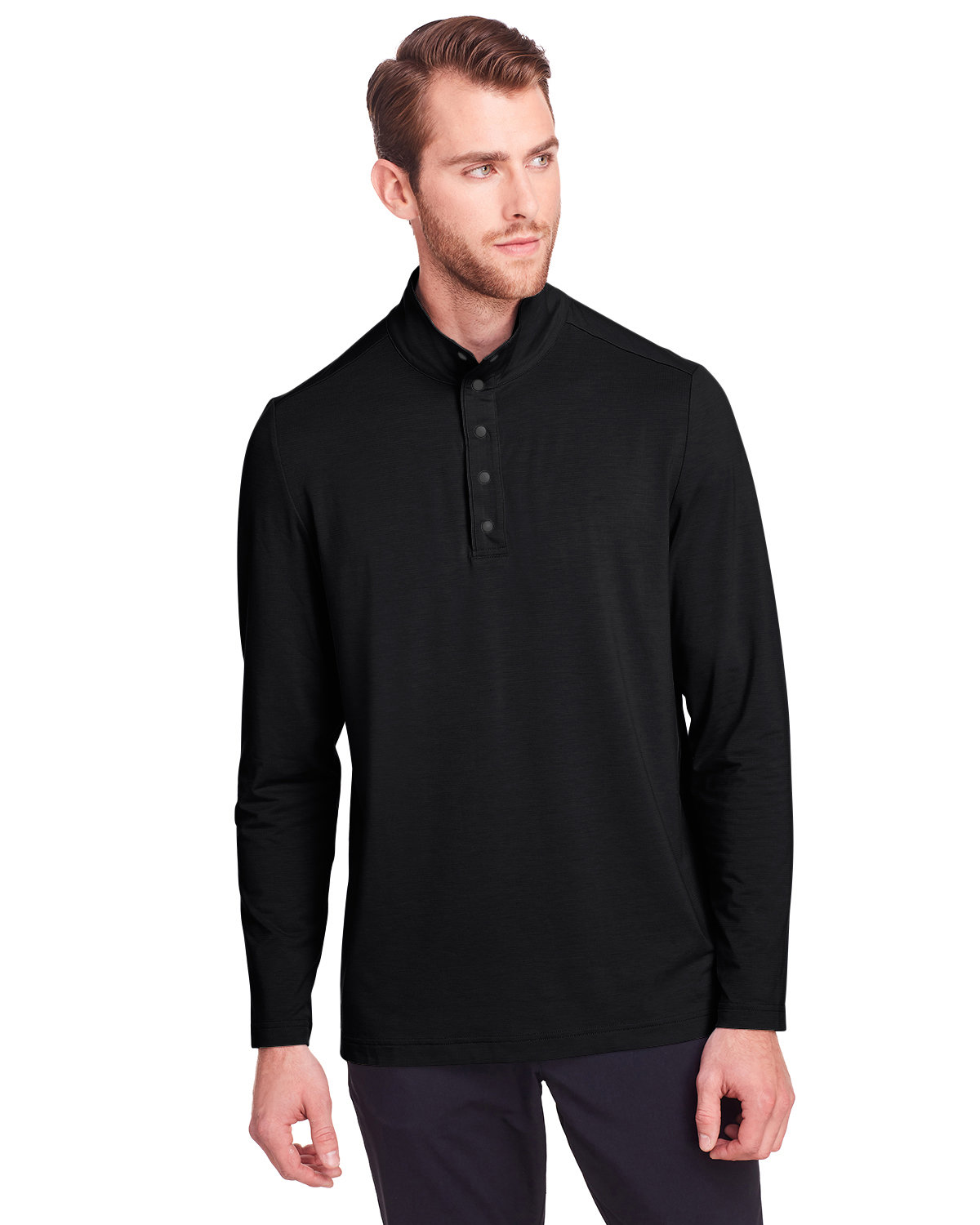 North End Men's Jaq Snap-Up Stretch Performance Pullover BLACK 