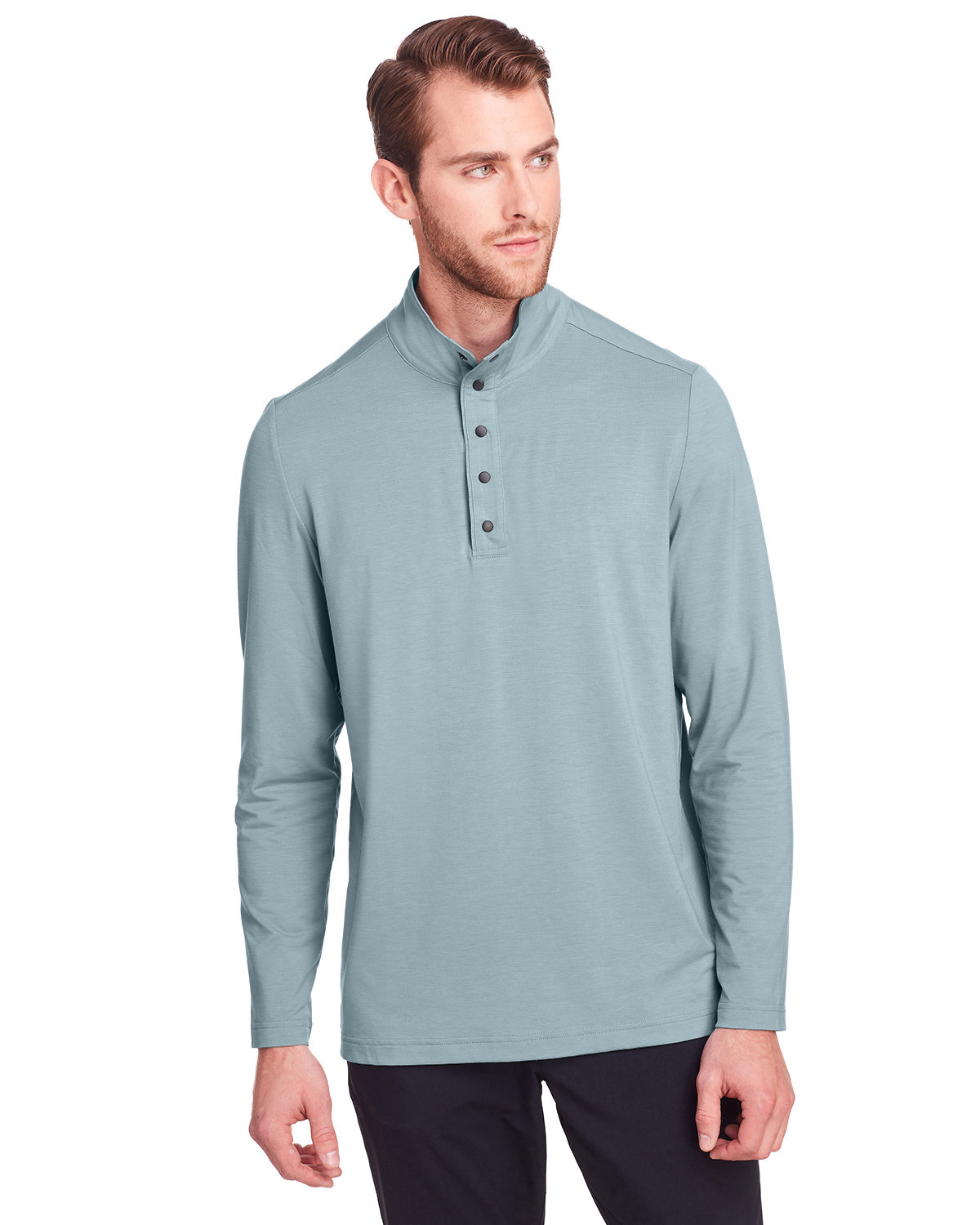 North End Men's Jaq Snap-Up Stretch Performance Pullover OPAL BLUE 