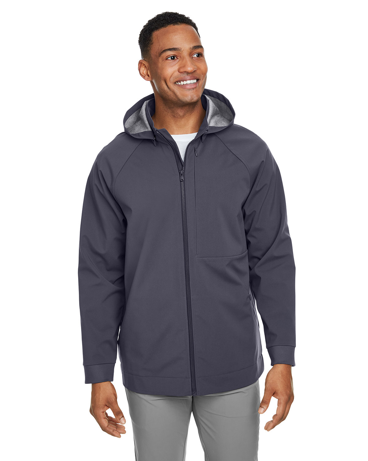 North End Men's City Hybrid Soft Shell Hooded Jacket CARBON 