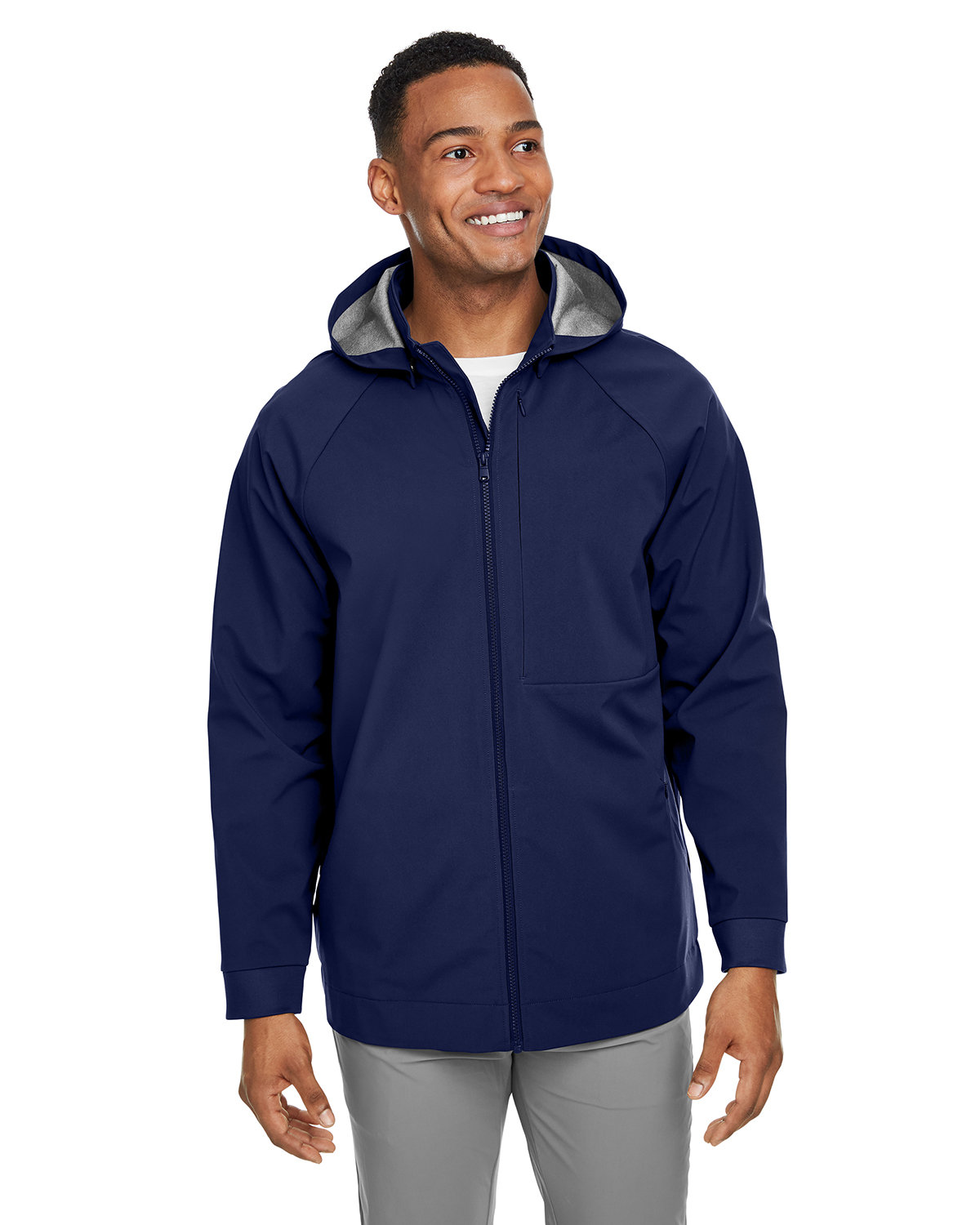 North End Men's City Hybrid Soft Shell Hooded Jacket CLASSIC NAVY 