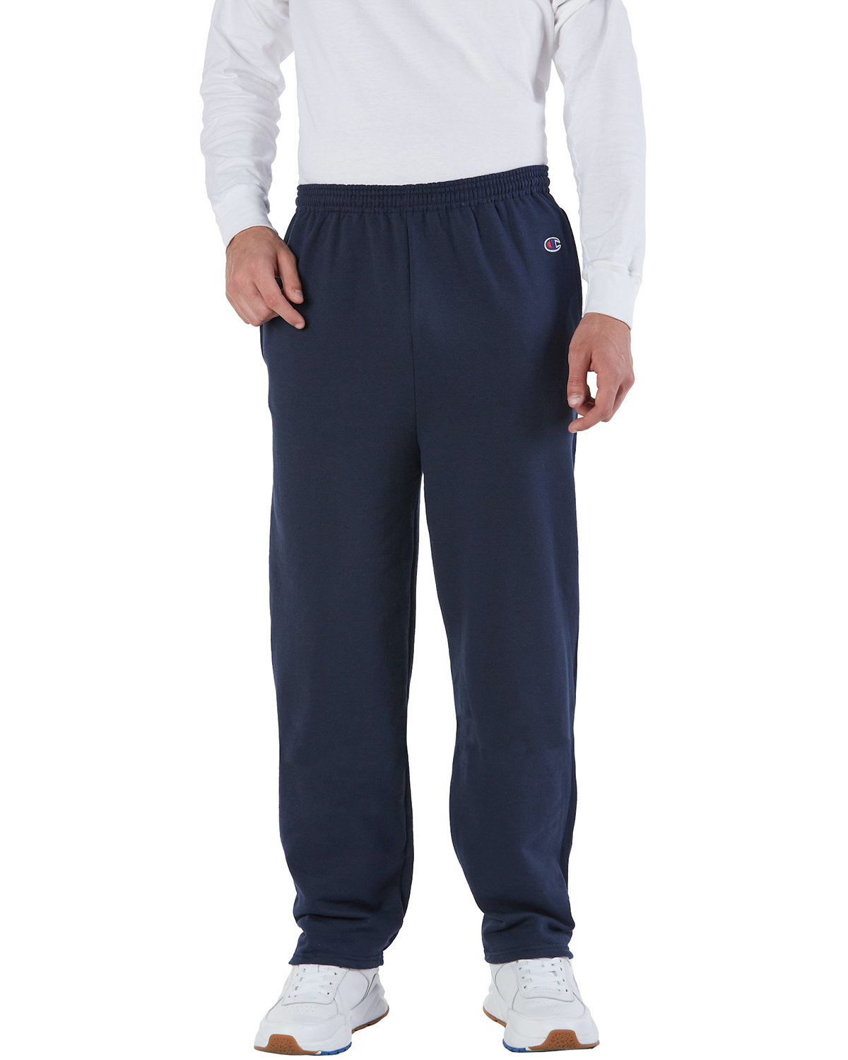Champion Adult Powerblend® Open-Bottom Fleece Pant with Pockets NAVY 