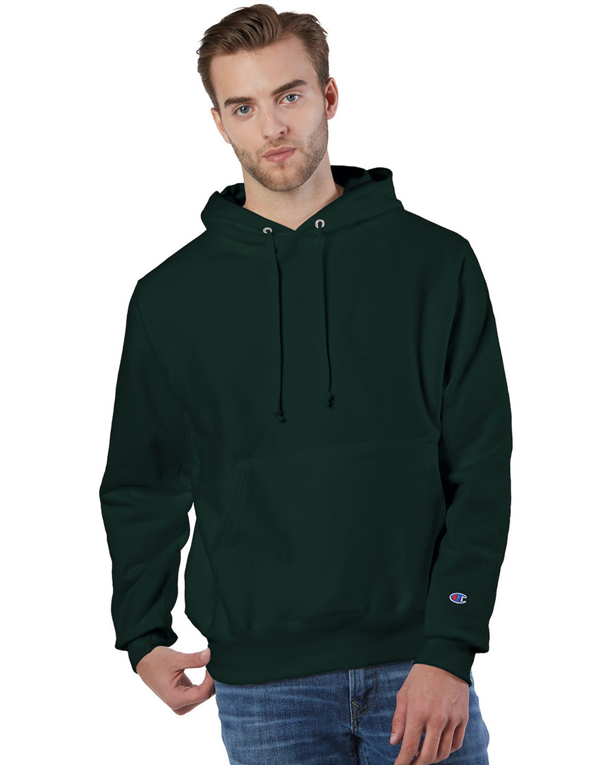 Champion Reverse Weave® Pullover Hooded Sweatshirt DARK GREEN 