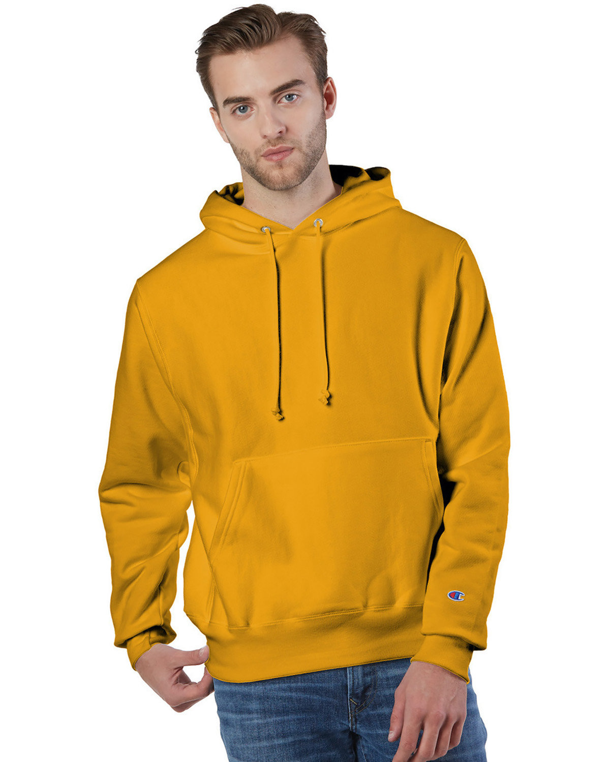 Champion Reverse Weave® Pullover Hooded Sweatshirt C GOLD 