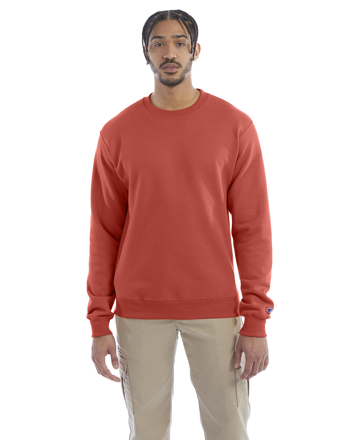 Champion Adult Powerblend® Crewneck Sweatshirt RED RIVER CLAY 
