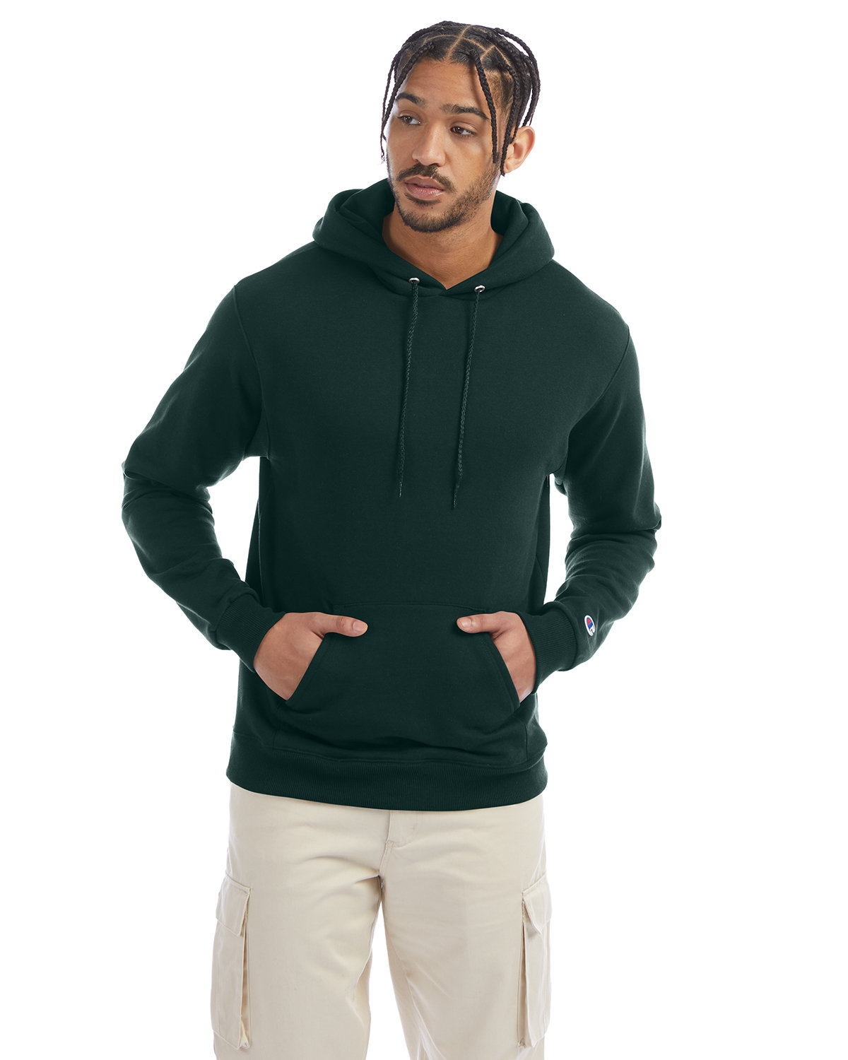 Champion Adult Powerblend® Pullover Hooded Sweatshirt DARK GREEN 