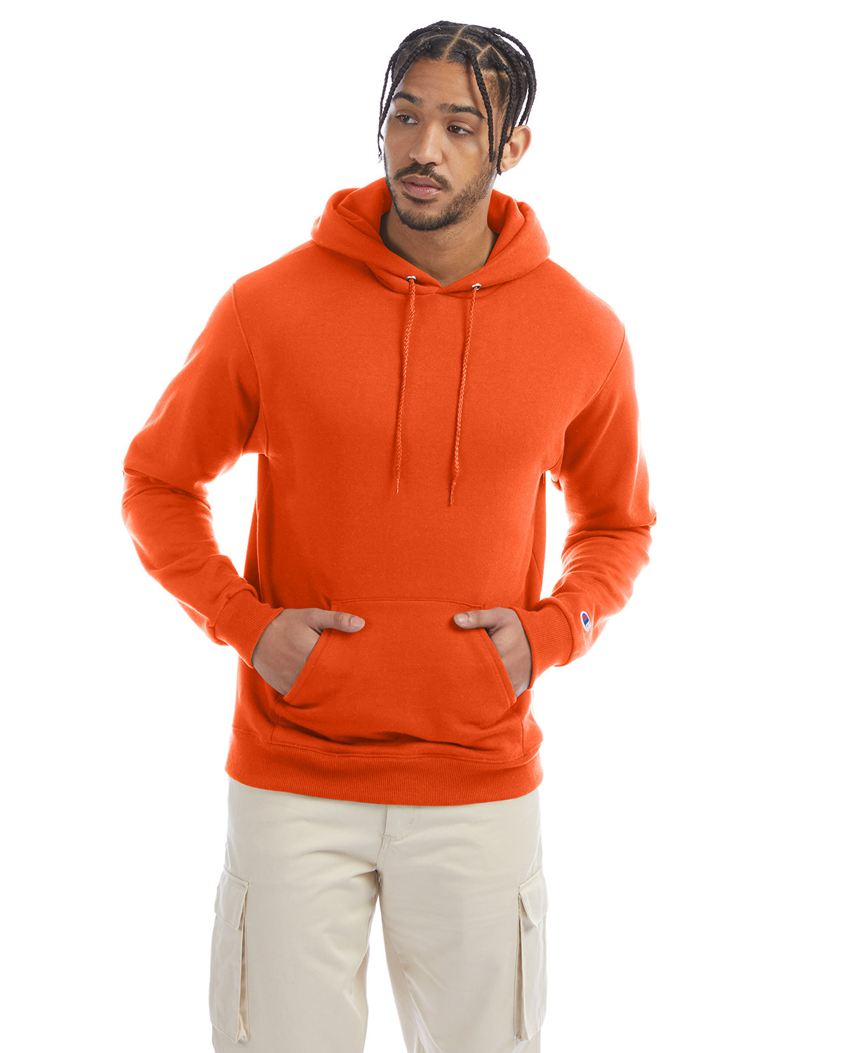 Champion Adult Powerblend® Pullover Hooded Sweatshirt ORANGE 
