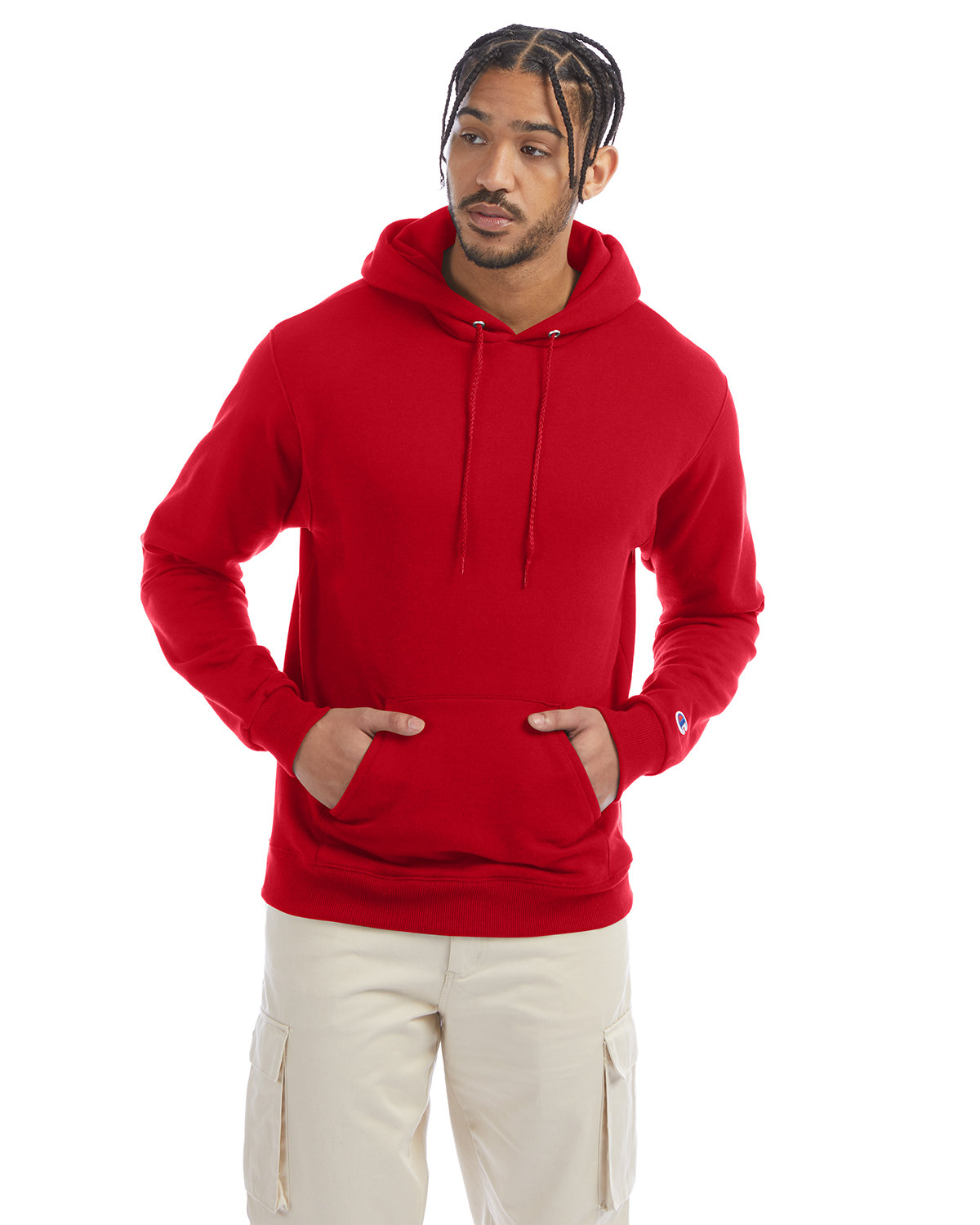 Champion Adult Powerblend® Pullover Hooded Sweatshirt SCARLET 