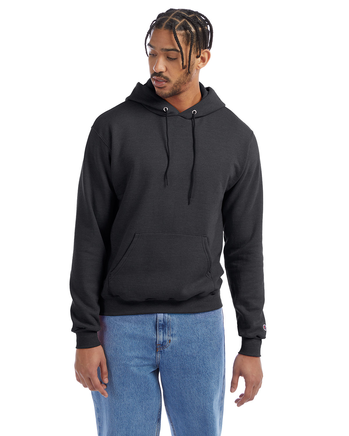 Champion Adult Powerblend® Pullover Hooded Sweatshirt CHARCOAL HEATHER 