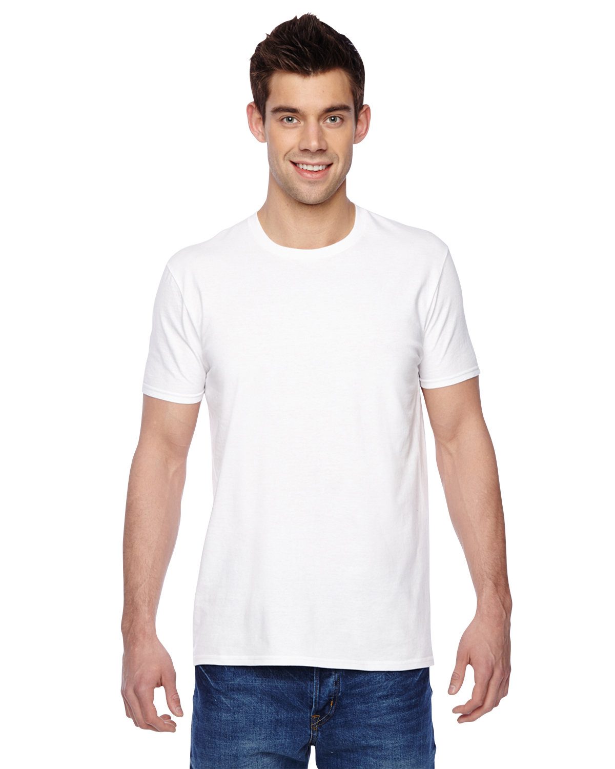 Fruit of the Loom Adult Sofspun® Jersey Crew T-Shirt WHITE 