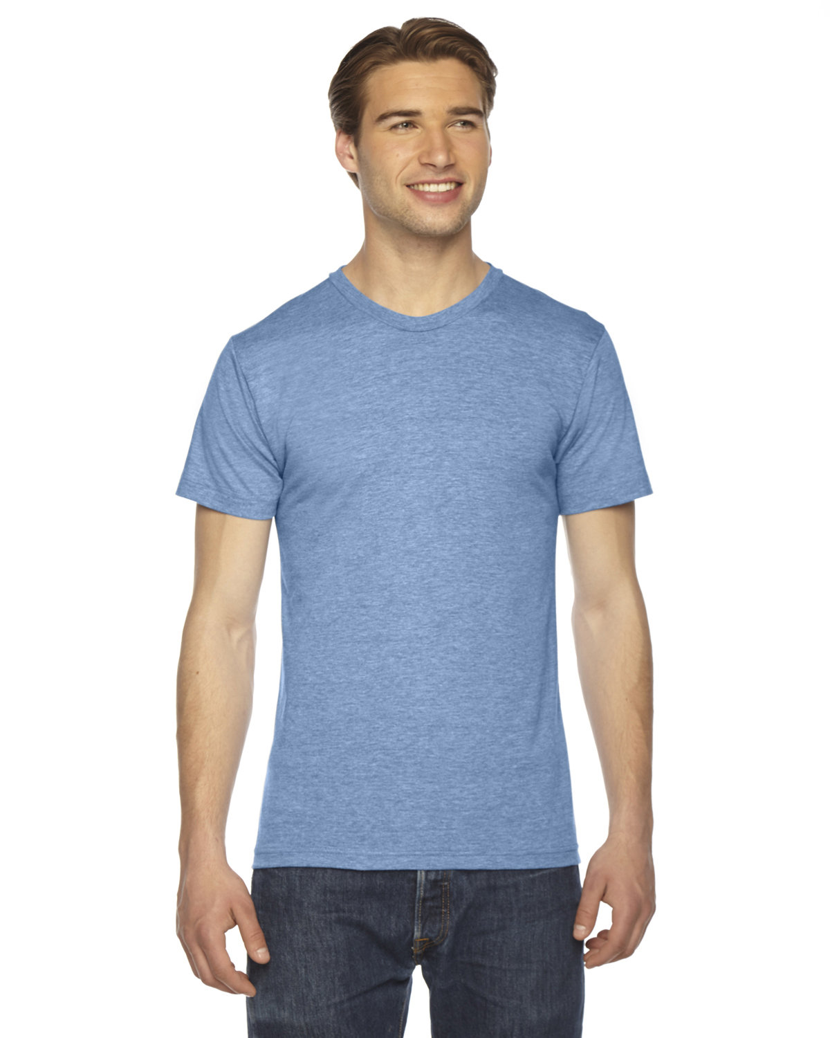 American Apparel Unisex Triblend Short-Sleeve Track T-Shirt ATHLETIC BLUE 