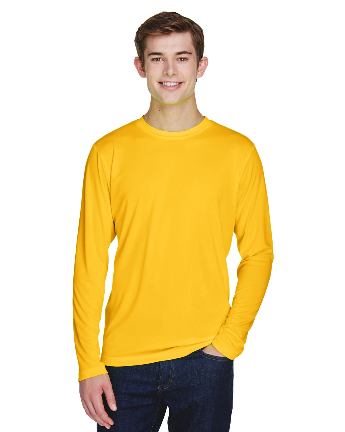 Team 365 Men's Zone Performance Long-Sleeve T-Shirt SP ATHLETIC GOLD 