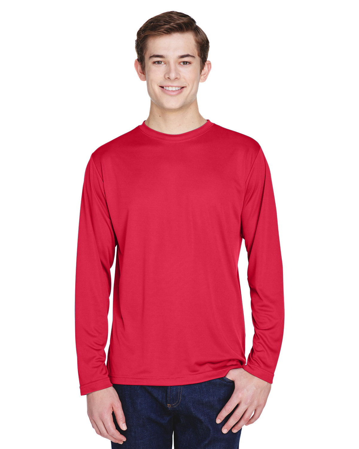 Team 365 Men's Zone Performance Long-Sleeve T-Shirt SPORT RED 