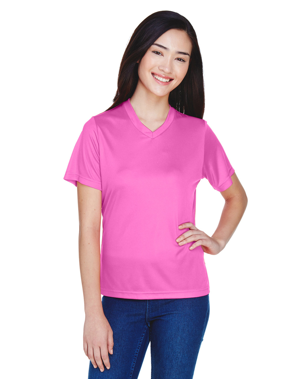 Team 365 Ladies' Zone Performance T-Shirt SP CHARITY PINK 