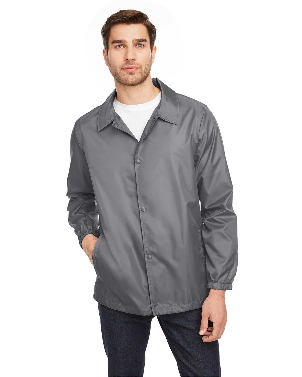 Team 365 Adult Zone Protect Coaches Jacket SPORT GRAPHITE 
