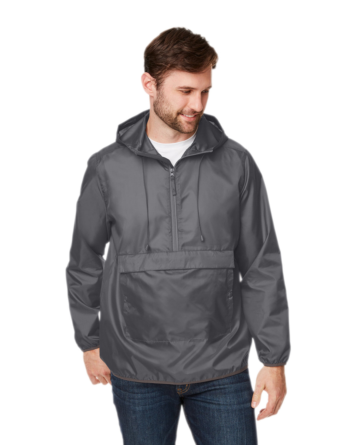 Team 365 Adult Zone Protect Packable Anorak Jacket SPORT GRAPHITE 