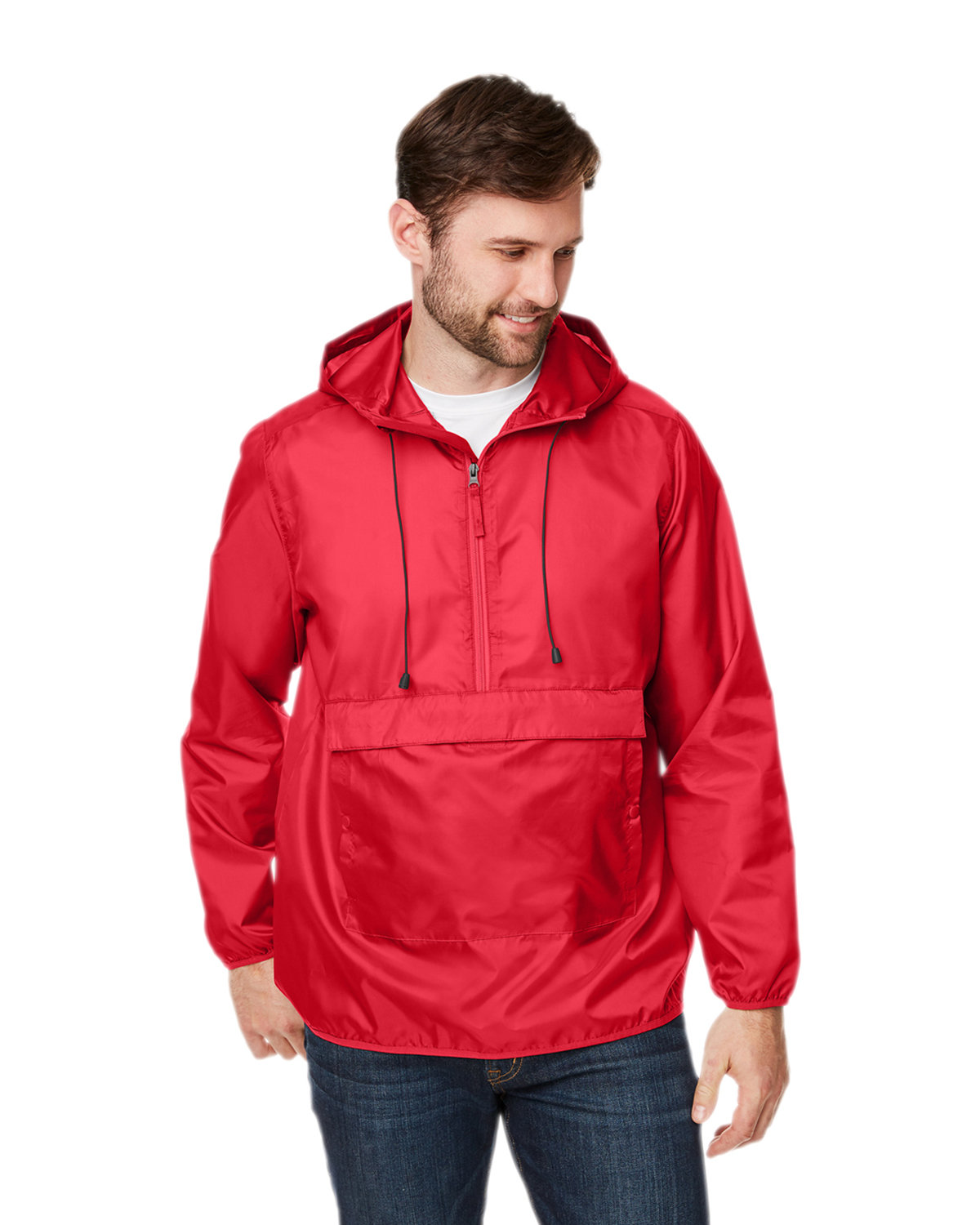 Team 365 Adult Zone Protect Packable Anorak SPORT RED 