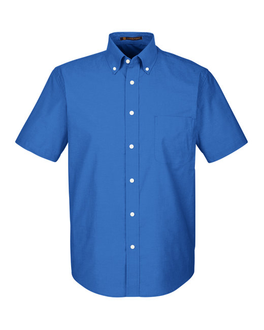 Harriton Men's Short-Sleeve Oxford with Stain-Release | alphabroder Canada