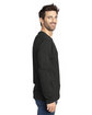 Threadfast Unisex Ultimate CVC Long-Sleeve T-Shirt BLACK ModelSide