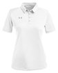 Under Armour Ladies' Tech Polo WHT/ MD GRY _100 OFFront