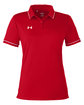Under Armour Ladies' Tipped Teams Performance Polo RED/ WHITE _600 OFFront